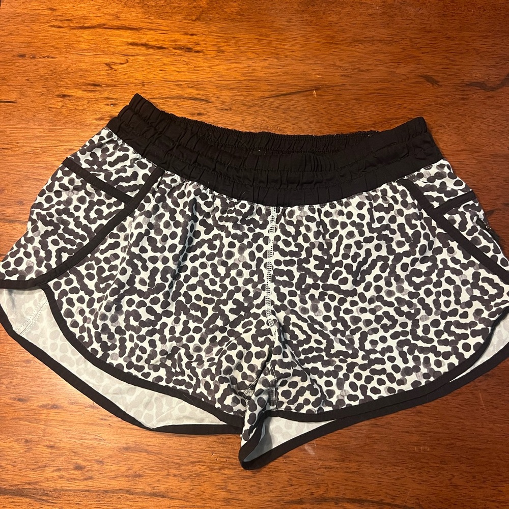lululemon athletica Black and White Patterned Athletic Shorts